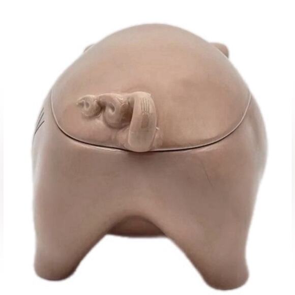 Rae Dunn OINK Pig Canister Pink Ceramic Farmhouse Kitchen Storage Jar Cookie Jar - Picture 7 of 10